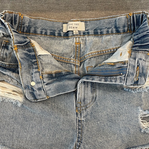 Love Tree Blue Distressed Jean Shorts - Picture 5 of 6